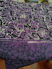 PURPLE ABSTRACT COTTON TABLECLOTH 72 X 51"