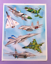 vintage 80's Hallmark jet planes sticker sheet damaged