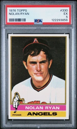 1976 Topps NOLAN RYAN California Angels HOF Baseball Card 330 Graded PSA 5