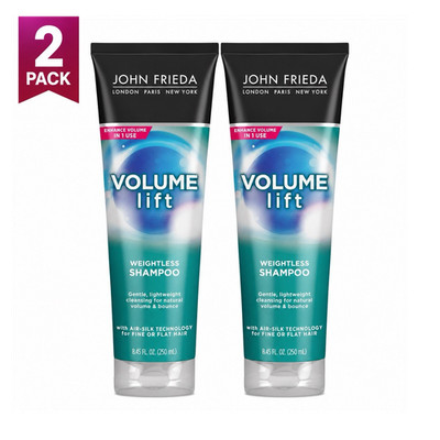 John Frieda Volume Lift Shampoo w/ Air-Silk Tech Fine/Flat Hair 8.45 oz 2Pk
