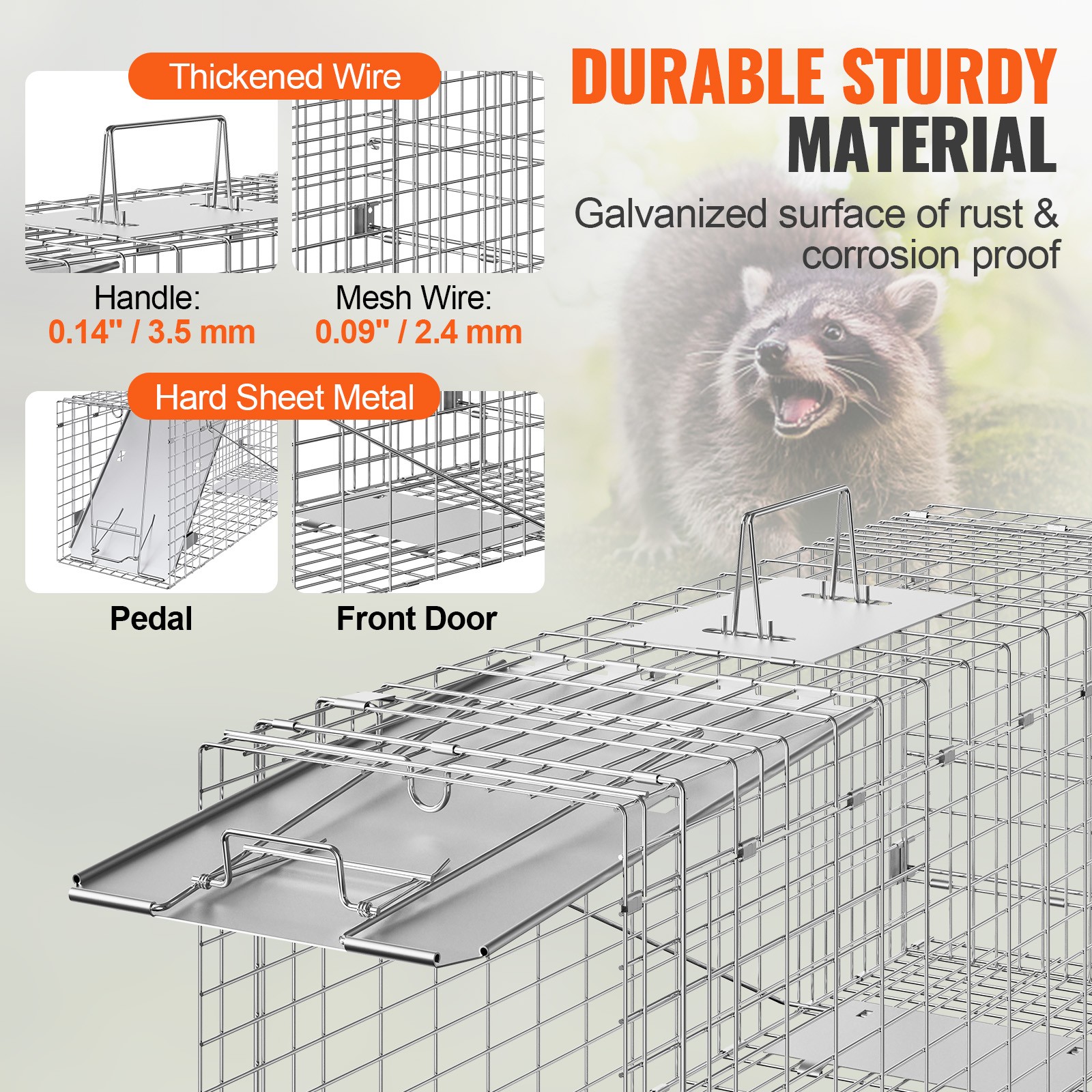 Cage de capture VEVOR pour chats errants dans le jardin