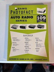 Sams Photofact Manuals Auto Radio Series AR-109