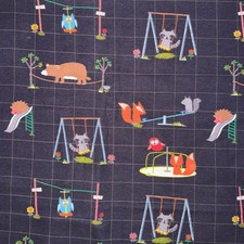 Playground Forest Animals Super Snuggle Flannel Fabric - 1/2 Yd - Bear, Fox, Owl