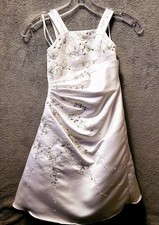 White Embroidered Junior Bride Dress  Wedding, Special Occasion Size 2 Girls