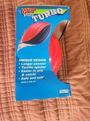 Nerf Turbo Football Vintage 1991 Parker Brothers Silver & Red Rare