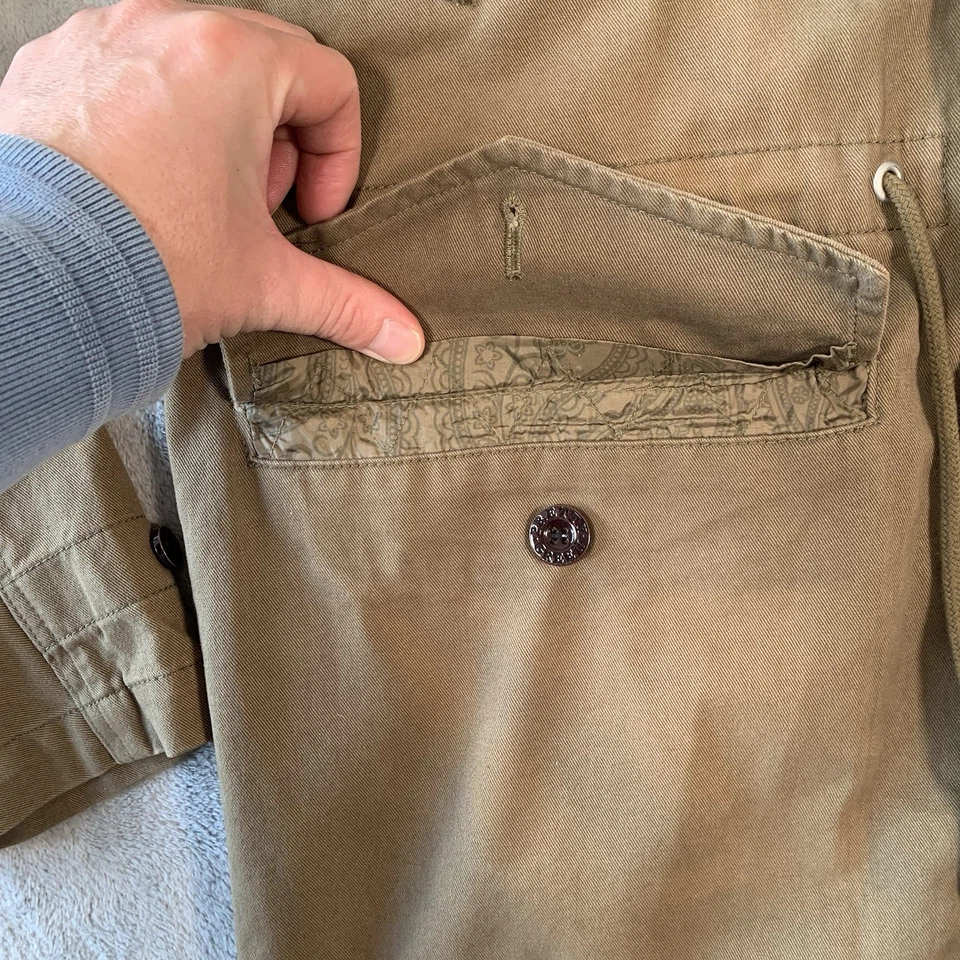 Bonita Chaqueta Parka Verde Para Hombre S Abrigo Marrón Terrazas Informal Cola de Pescado Cassette Foto 4 de 4