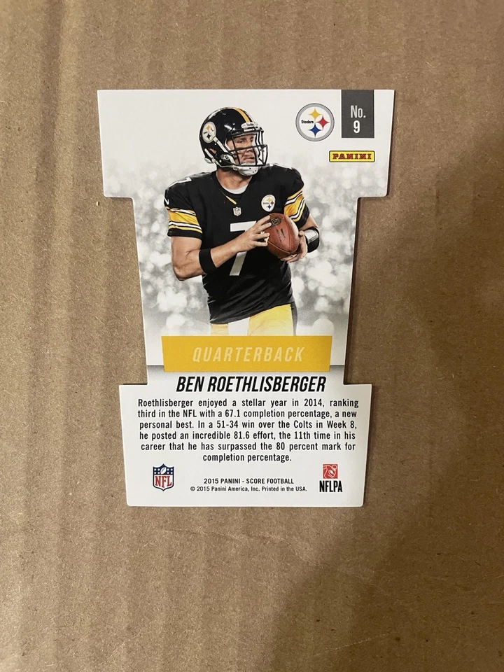 2015 Panini Score Football Ben Roethlisberger Precision Passers Die Cut Insert - Image 2 of 2