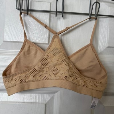 Wonder Nation  Size 34 Bralette Beige Lace Racerback Light Support Bra