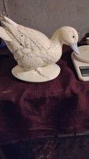 White Ceramic Duck Figurine Animal Collectible