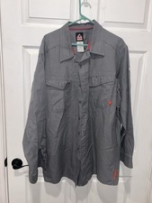 Bulwark FR Shirt Mens XXL Gray Flame Resistant CAT 2 IQ Westex G2 Safety Work