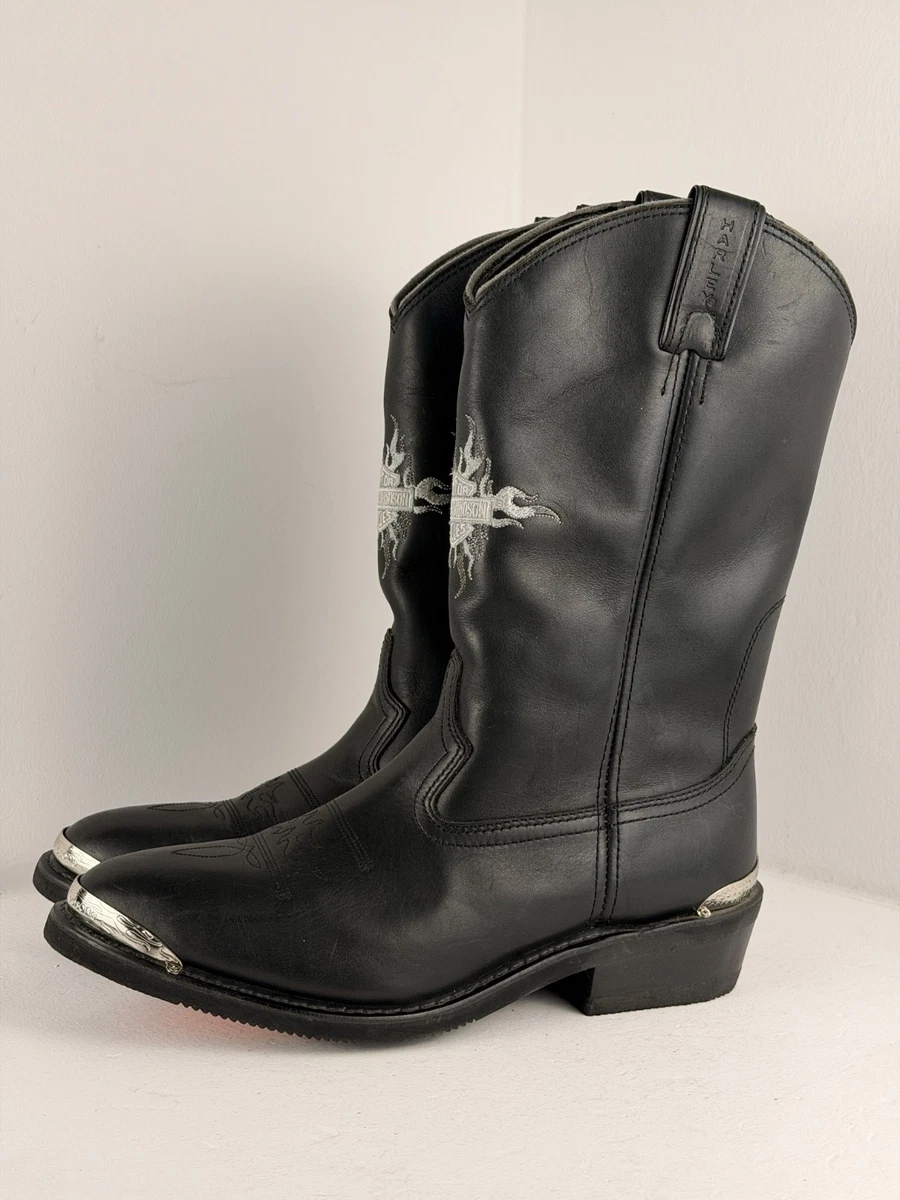 Harley Davidson Leather Western Crossover Oil Resistant Riding Moto Boots 12 BLK Harley-Davidson® Men main image 2