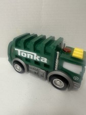 Tonka Mighty Force Green Garbage Truck w/ Realistic Lights  Sounds Lighted Cab