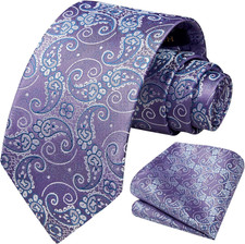 Ties for Men Paisley Tie and Pocket Square Woven Classic Floral Mens Ties Handke