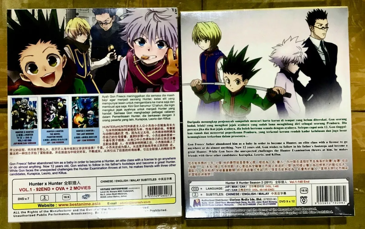 DVD Anime Hunter X Hunter Complete Set Season 1 & 2 + 2 Movie + OVA All  Region