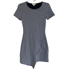 Silence + Noise Mini Dress Bodycon Preppy Coastal Dress Small Asymmetrical Hem