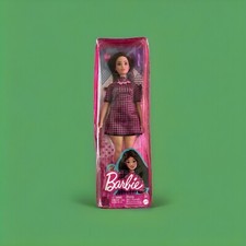 NEW-Barbie Fashionistas Doll #188 with Black and Pink Checkered Dress