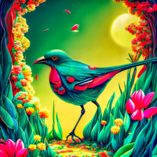 Printable, Digital Download, *.PNG File - Paper Birds Fine Art Collection: #08