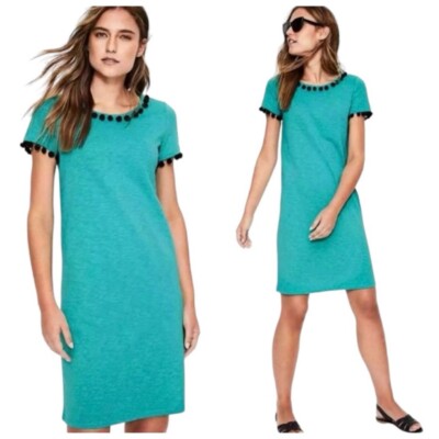 Boden Bridget Jersey Pom Pom Dress Turquoise 100% Cotton T Shirt Dress Sz US8R | eBay Boden Bridget Jersey Pom Pom Dress Turquoise 100% Cotton T Shirt Dress Sz US8R | eBay