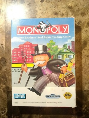 Sega Genesis Monopoly video game boxed with manual cartridge nice board fun time