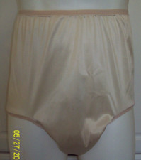 SEAMLESS Beige Nude NYLON TRICOT PANTY 40 DENIER Waist Stretch 26-42" Small