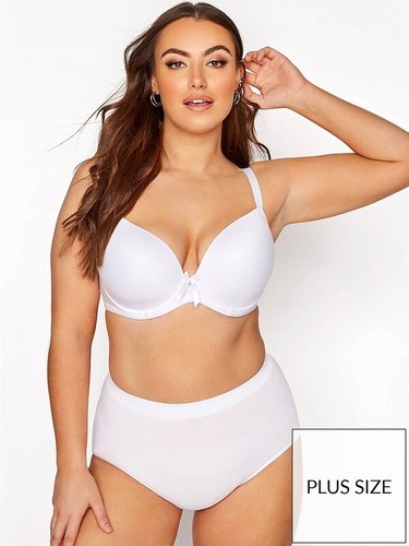Yours Plunge Curve Plus T Shirt BH mit Bügel leicht gepolstert weiß Gr. 42DD - Bild 2 von 3