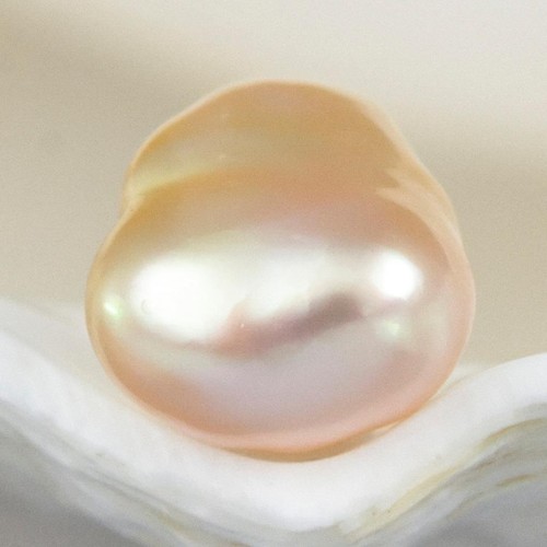 2.05 cts South Sea Keshi Pearl 8.76 mm Bi-color Indonesia undrilled 0.41 g - Picture 10 of 13