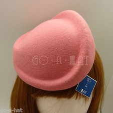 CLASSIC Wool Felt Women Fascinator Pillbox Hat Party Millinery  Pink  Twist