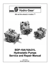 Hydro-Gear BDP-10A/16A/21L Hydrostatic Pump SERVICE and REPAIR MANUAL
