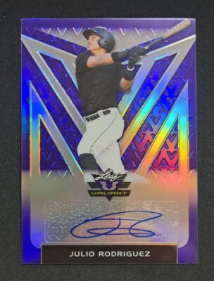 2020 Leaf Valiant JULIO RODRIGUEZ Purple Auto #16/25 Rookie RC Jrod Mariners Sp
