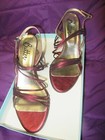 Nwt Leather Butter Strappy Sandals, Red Metallic Size: 8 - Free Shipping