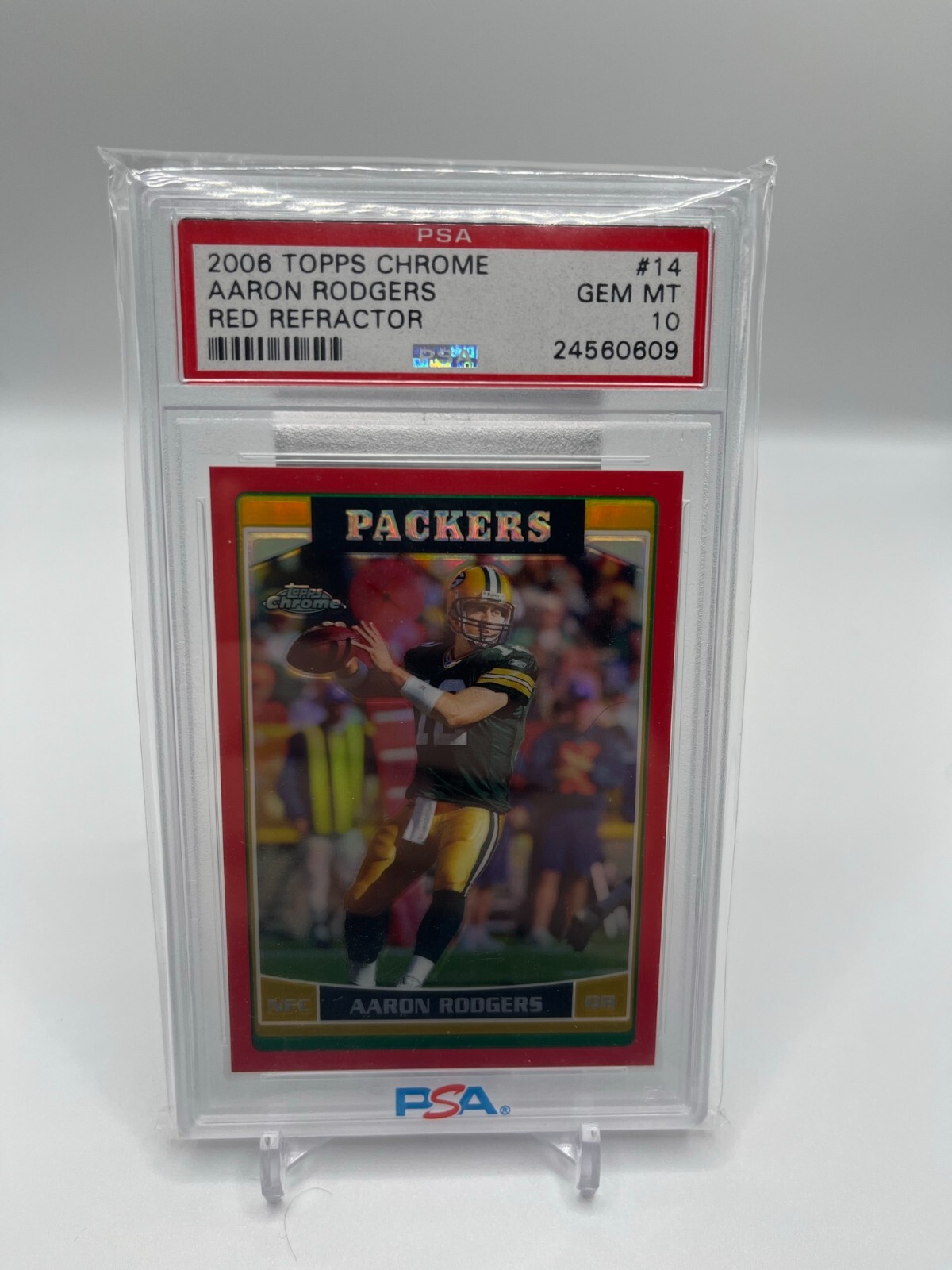 2006 TOPPS CHROME RED REFRACTOR AARON RODGERS #5/259 PSA 10 GEM MINT