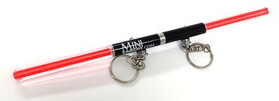 NEU Mini Star Wars Dual Licht Schwert Personal Kit ROT Schlüsselringe Party Clubbing Sith