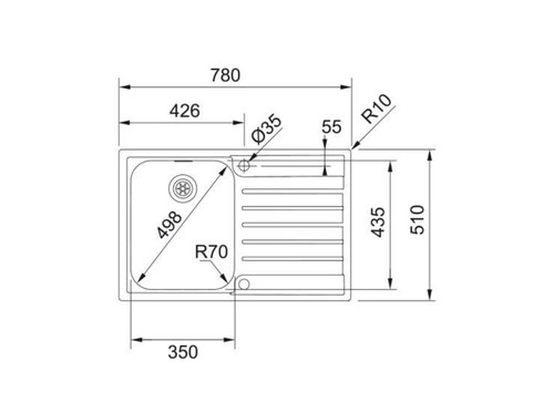 Franke Argos AGX 611-78 Edelstahl Einbauspüle, Spülbecken links - Bild 2 von 2