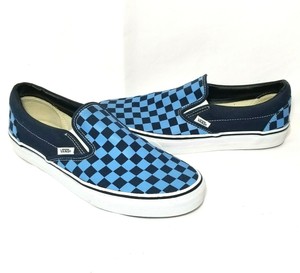 blue checkered vans shoes