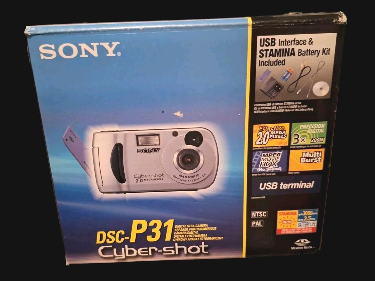 【動作品】SONY Cyber-shot p31 本体+関連アイテム【セット】 Sony Cyber-shot DSC-P31 2.0MP Digital Camera - Silver for