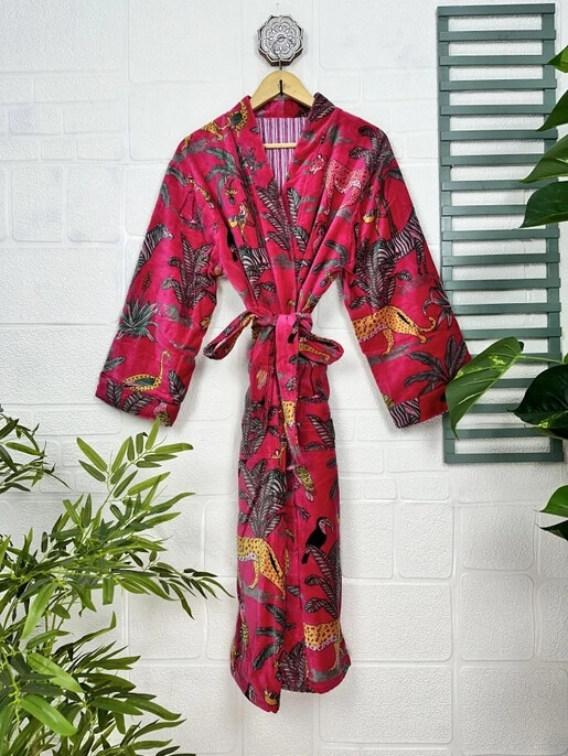 cotton kimono dressing gown uk Cotton Kimono style bathrobe dressing gown robe ideal loungewear for relaxing by the pool on holiday. Made from 100% cotton. ZinsUK