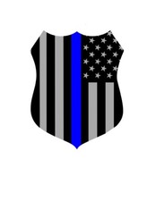 Thin Blue Line American Flag Police Badge Vinyl Decalsticker Thin Blue Line American Flag Police Badge Vinyl Decalsticker