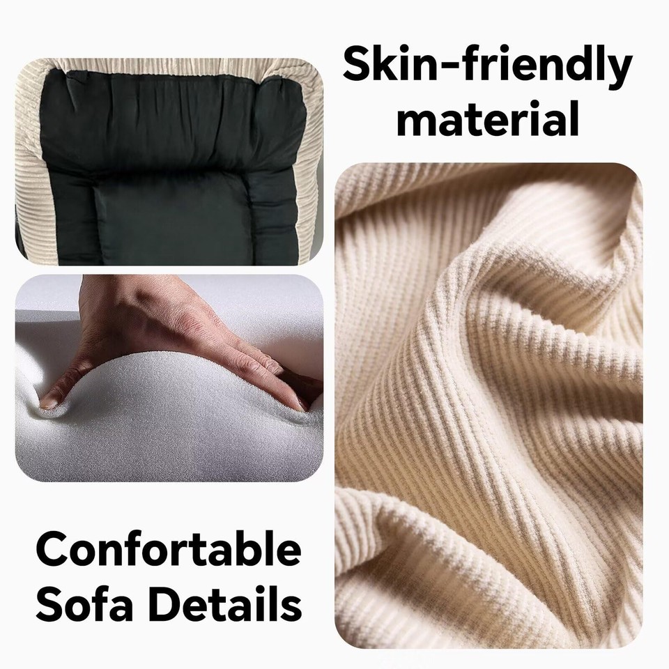 CCF Bean Bag Chair for Adults & Kids Bean Bag Couch with Armrest Fluffy