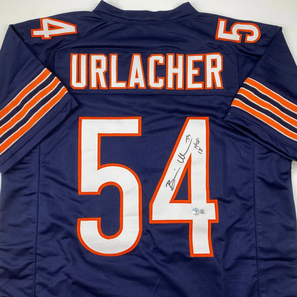 Autographed/Signed Brian Urlacher HOF 18 Chicago Blue Jersey Beckett BAS COA - Image 2 of 4