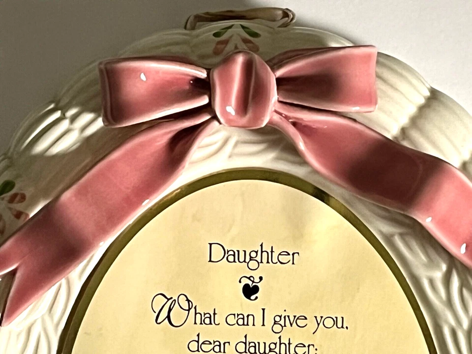 Placa de cerámica floral ovalada pintada a mano decoración del hogar hija 10" - Regalos artísticos Foto 4 de 4