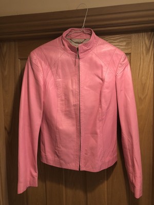 leather jacket pink colour
