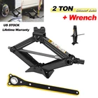 2 Ton Scissor Jack + Wrench Lift Wind Up Tools For Car Van Garage Workshop Tool