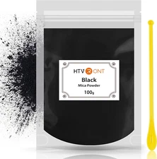 HTVRONT Black Mica Powder for Epoxy Resin - 3.5 Oz (100 G) Easy to Mix Resin Pig