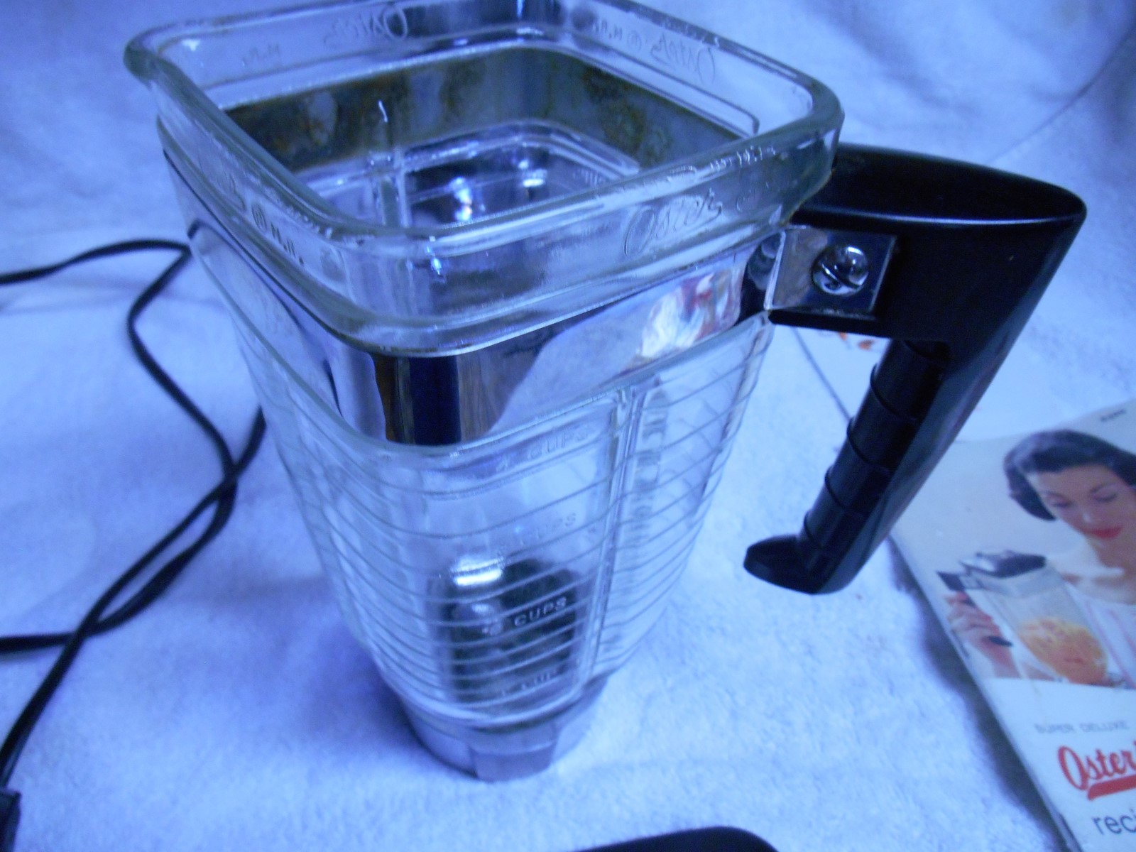 OSTER 462 BEEHIVE 2 SPEED BLENDER W/VINTAGE 60'S 5 CUP GLASS JAR & MANUAL