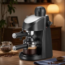 3.5Bar Espresso Maker, Compact Coffee Machine with Milk Frother & Steamer