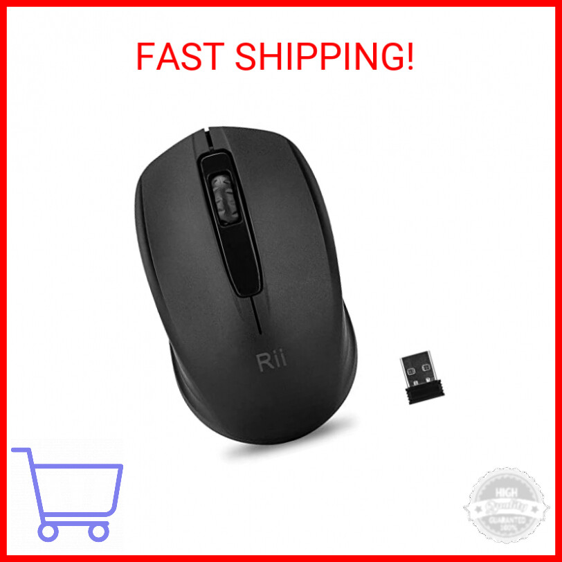 Rii 2.4G Wireless Mouse Portable Optical Computer Mouse for PC Laptop Windows Office with Plug-and-Play USB Receiver Compact Ergonomic Design