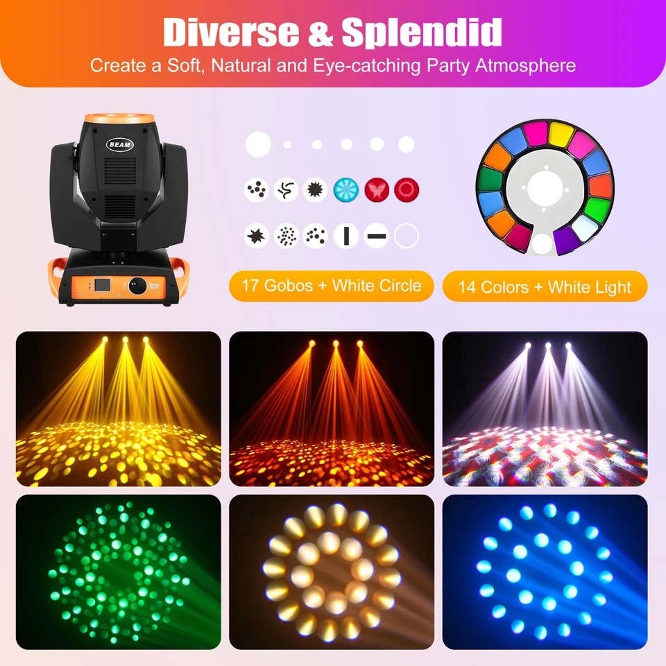 7R Sharpy 230W Zoom Moving Head Beam Light 8+16Prism Strobe Stage Party DJ Light - Image 3 of 4