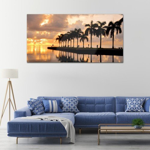 Glasbilder Wandbild Schlafzimmer Foto-Bild 140x70 Pier bei Sonnenaufgang - Bild 2 von 7