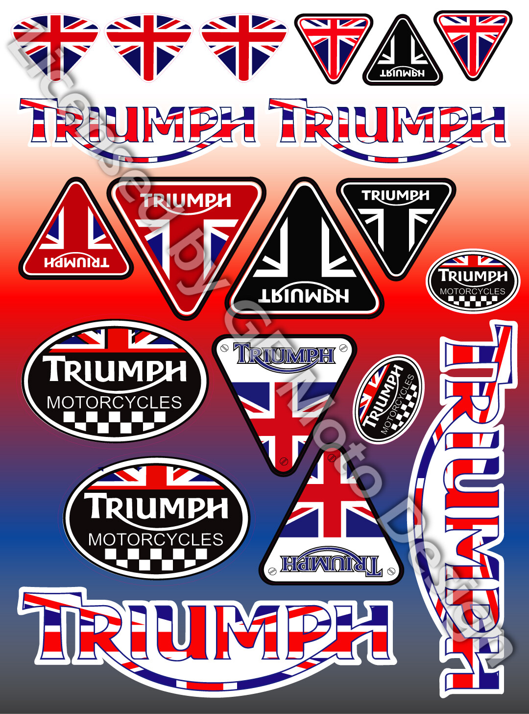Daytona 675 Motorcycle Stickers Set Decals Speed Triple 1050 Tiger Sprint R /153
