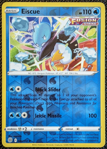Pokemon - Eiscue Brilliant Stars 044/172 - Reverse Holo Rare  - NM/M